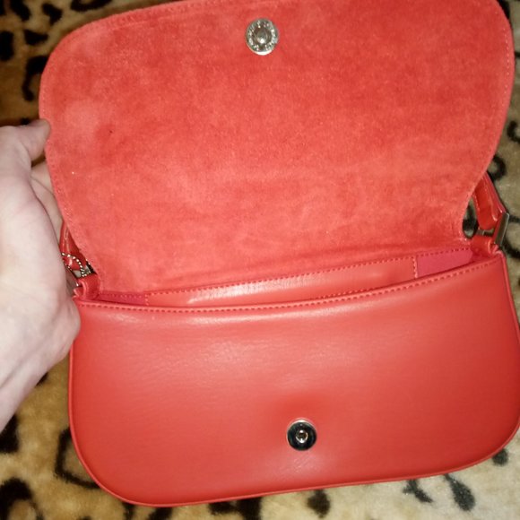 NEW Red Leather Purse Wallet Cross Body Shoulder Bag Clutch Purse - Picture 2 of 2